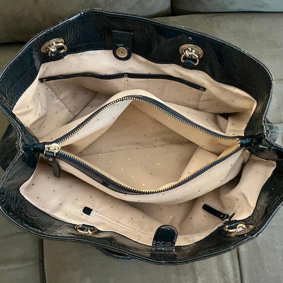 Kate Spade Knightsbridge Helena Croc Green Patent Leather Shoulder Bag - Picture 9 of 15